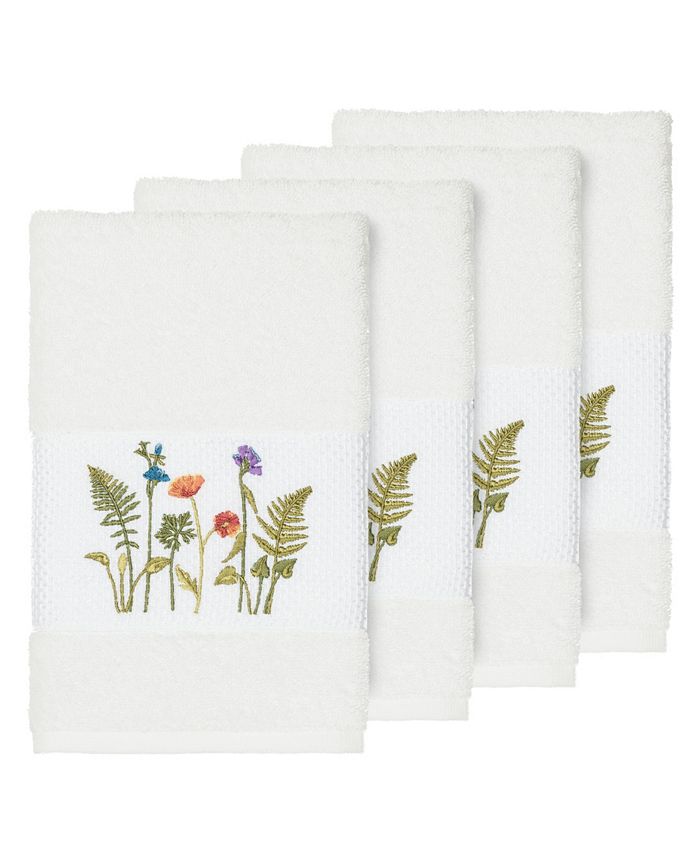 Linum Home - Turkish Cotton Serenity 4-Pc. Embellished Hand Towel Set