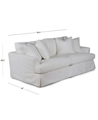Brenalee 93" Performance Fabric Slipcover Sofa with Four Pillows