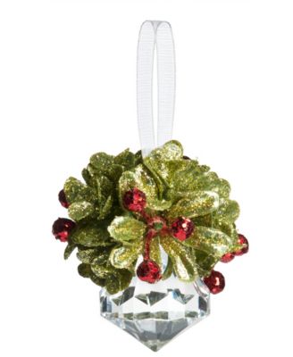 Kissing Krystals Large Dove Mistletoe Christmas Ornament 7" Tall by Ganz 