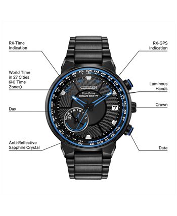 Citizen Eco Drive Men s Satellite Wave GPS Black Tone Stainless