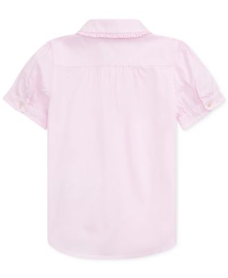 Girls 2T-6X Short-Sleeve Solid Oxford Shirt