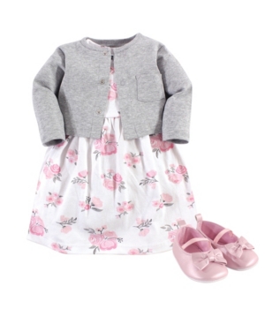 Hudson Baby Girl Dress Cardigan Shoe Set 3 Piece