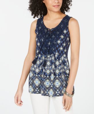 macys sleeveless tops