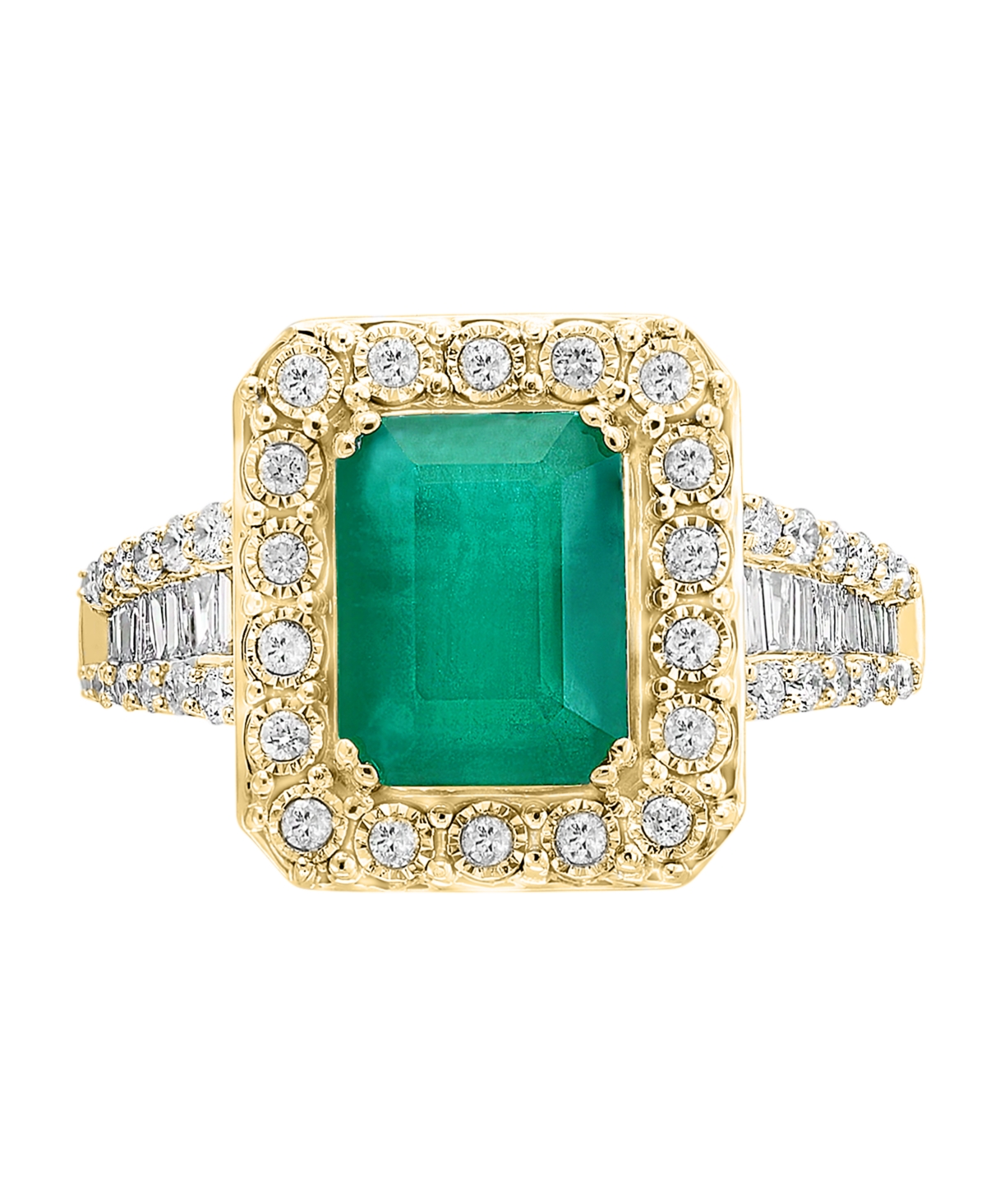 Effy Collection Effy Emerald (2-1/5 Ct. T.w.) & Diamond (1/2 Ct. T.w.) Ring In 14k White Gold & 14k Yellow Gold In Multi