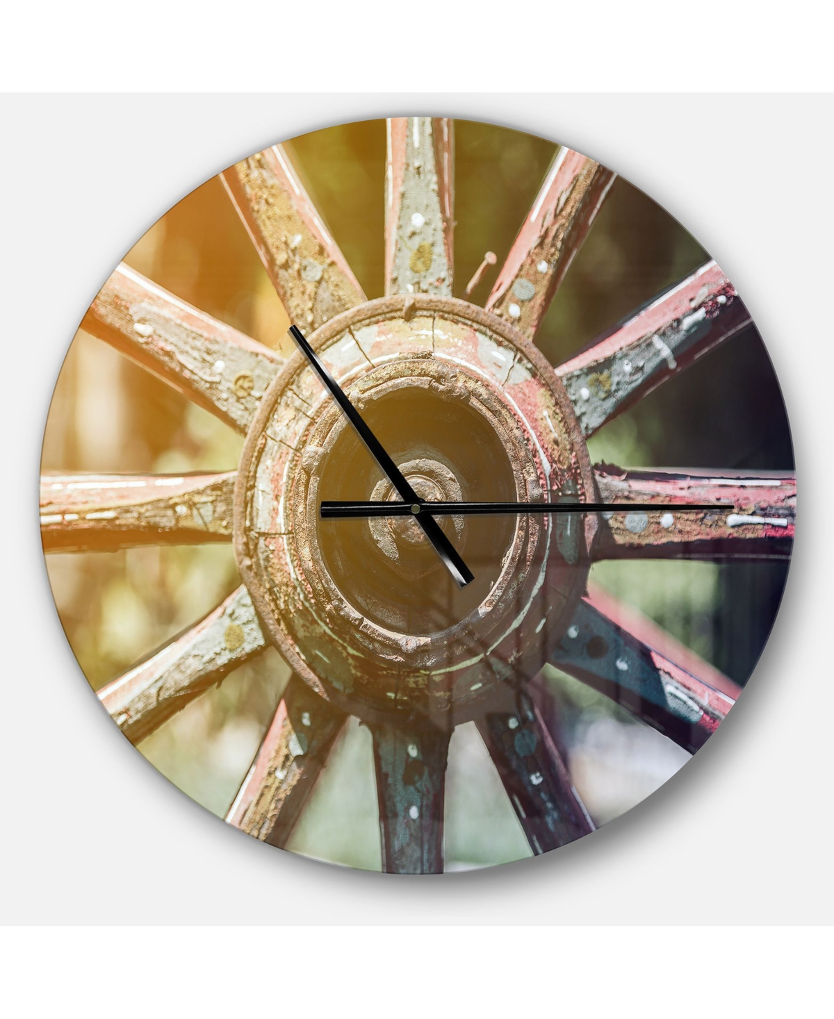 Designart Oversized Farmhouse Round Metal Wall Clock