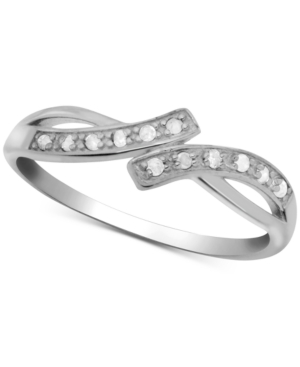 image of Diamond Bypass Statement Ring (1/10 ct. t.w.) in Sterling Silver