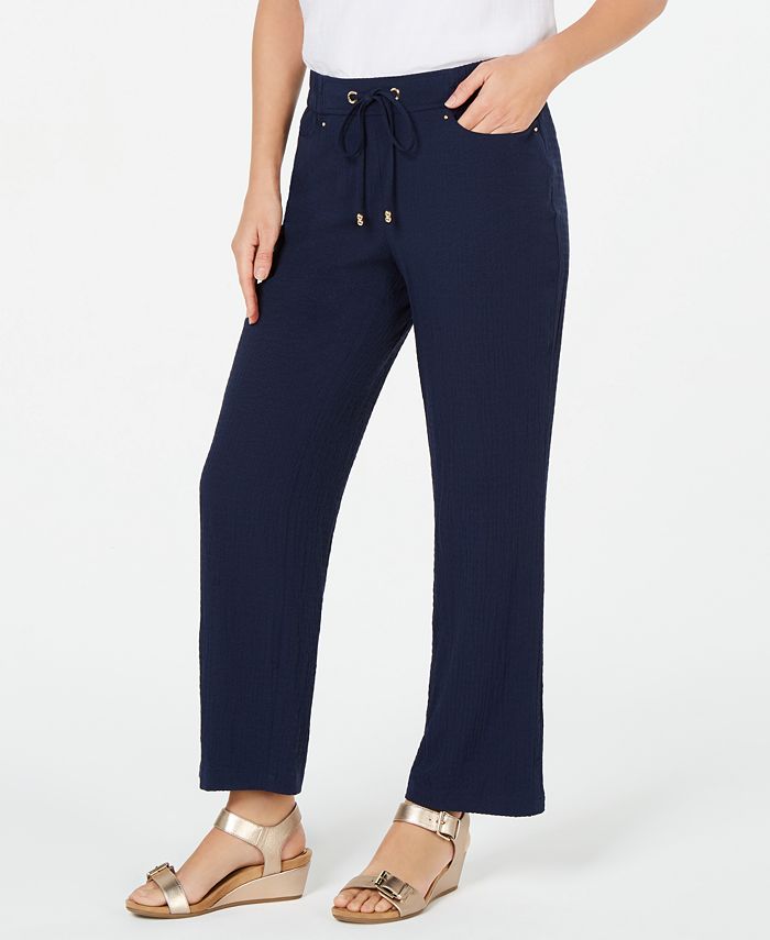 JM Collection Petite Textured Pull-On Pants, Created for Macy's - Macy's