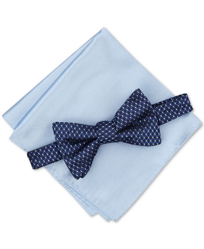 Alfani Men's Neat ToTie Bow Tie & Solid Pocket Square Set, Created for