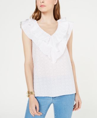 michael kors eyelet top