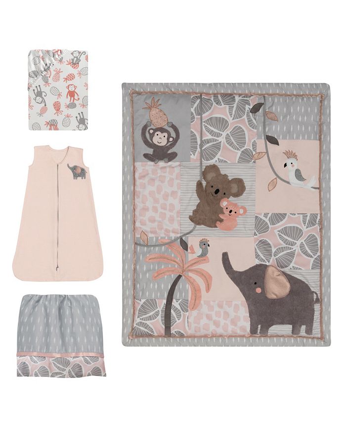Lambs & Ivy Calypso, Elephant and Monkey Nursery 4Piece Baby Crib Bedding Set Macy's