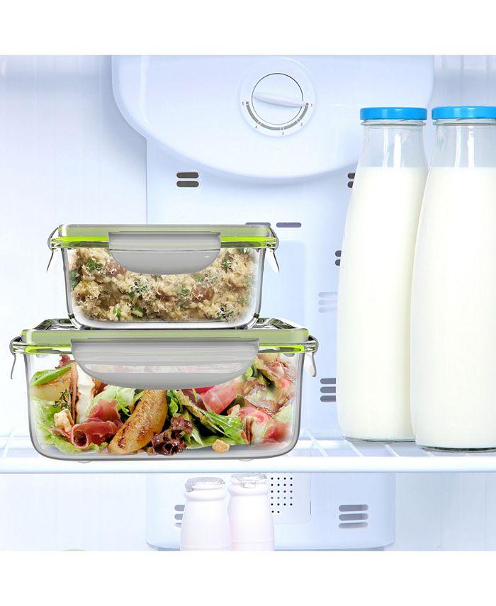 Trademark Global Glass Food Storage Containers with Snap Lids 10