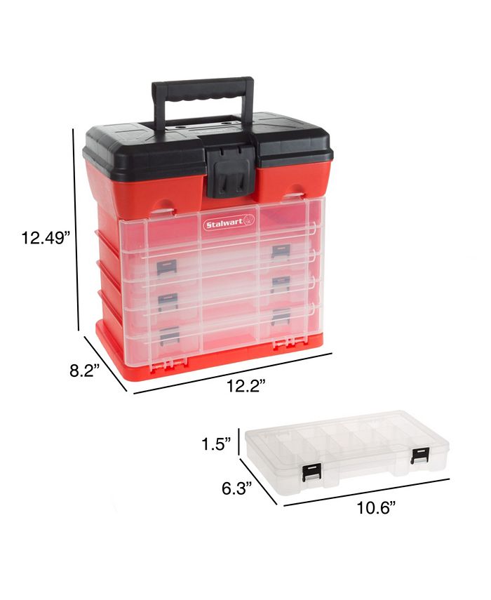 Trademark Global Storage and Tool Box Durable organizer Utility Box 4 Drawers with 19
