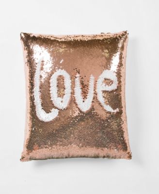 Lush Décor - Mermaid Sequins Decorative Pillow Blush/White Single 16x16