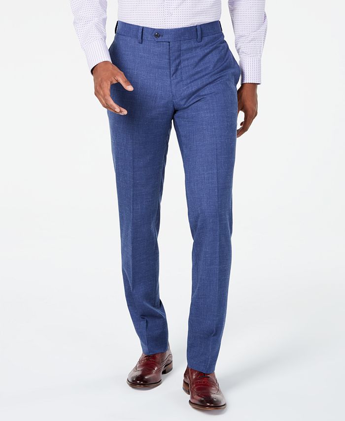 Tallia Orange Men's Slim-Fit Blue Mélange Suit - Macy's