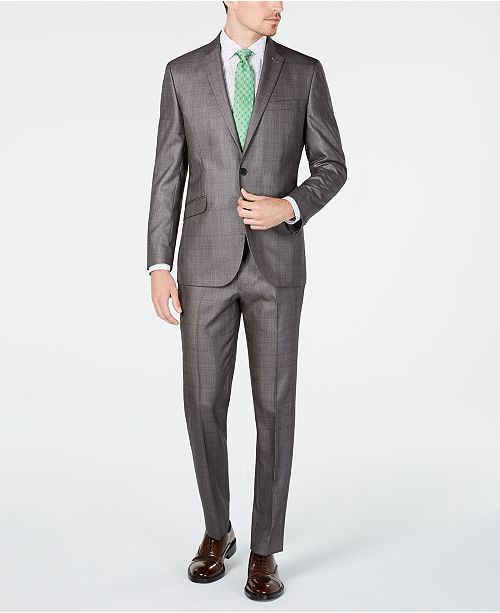 Kenneth Cole Unlisted Men S Slim Fit Plaid Suit Reviews Suits Tuxedos Men Macy S