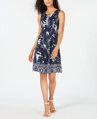 JM Collection - Mixed-Print Sheath Dress