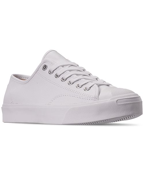 Converse Men S Jack Purcell Tumbled Leather Casual Sneakers From
