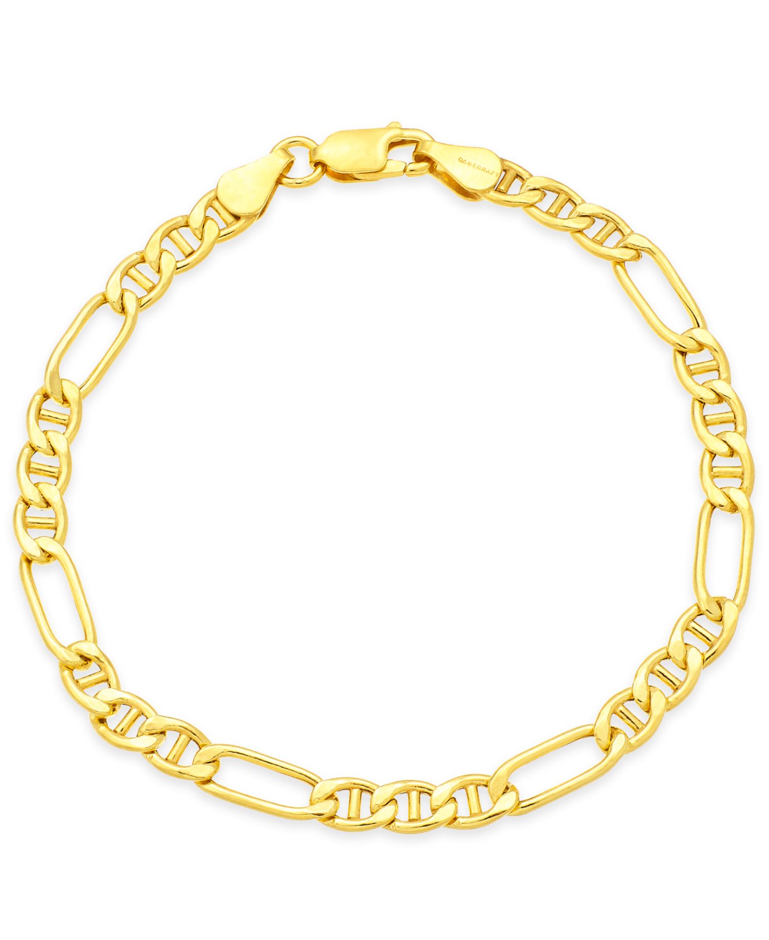 Figaro Chain Bracelet in 18k Gold-Plated Sterling Silver