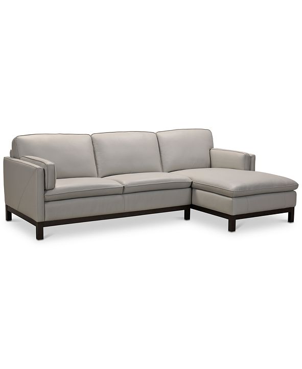 Furniture Virton 2-Pc. Leather Chaise Sectional Sofa, Created for Macy&#39;s & Reviews - Furniture ...