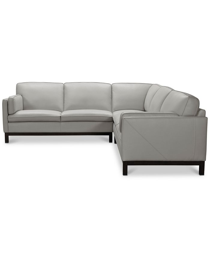 Furniture Virton 3Pc. Leather "L" Sectional Sofa, Created for Macy's