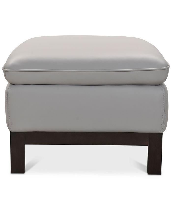 Furniture Virton 24" Leather Ottoman, Created for Macy's Macy's