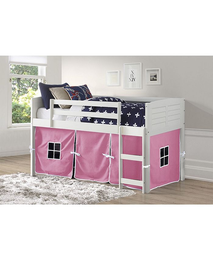 Donco Kids Twin Low Loft Bed with Tent Macy's