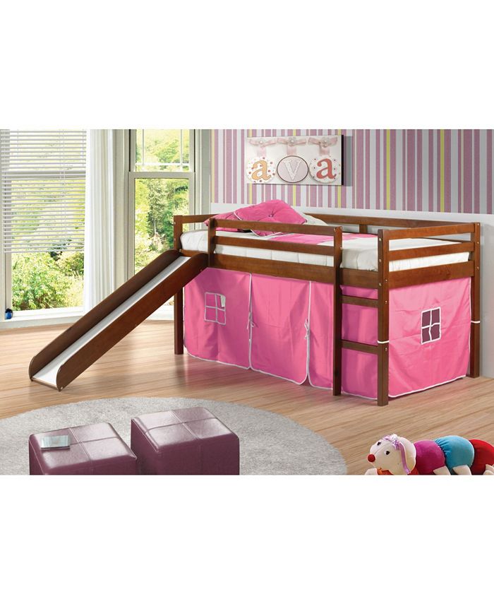 Donco Kids Twin Tent Loft Bed with Slide Macy's