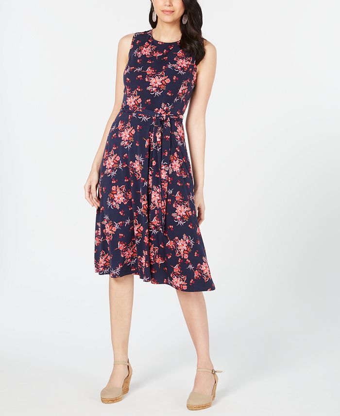 Charter Club Petite Floral-Print Midi Dress, Created for Macy's - Macy's