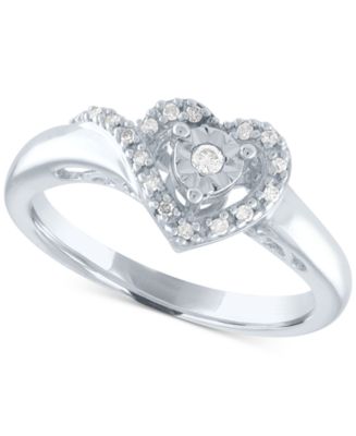 Promised Love Diamond Heart Promise Ring (1/10 ct. t.w.) in Sterling ...