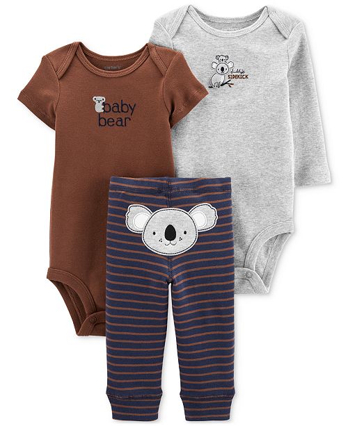 Carter S Baby Boys 3 Pc Koala Cotton Bodysuits Pants Set Reviews Sets Outfits Kids Macy S