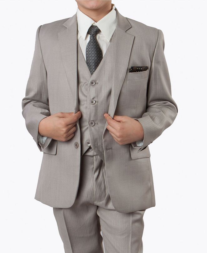 Tazio Husky Boys Tonal Stripe 2 Button Front Closure Suits Boys Suit, 5