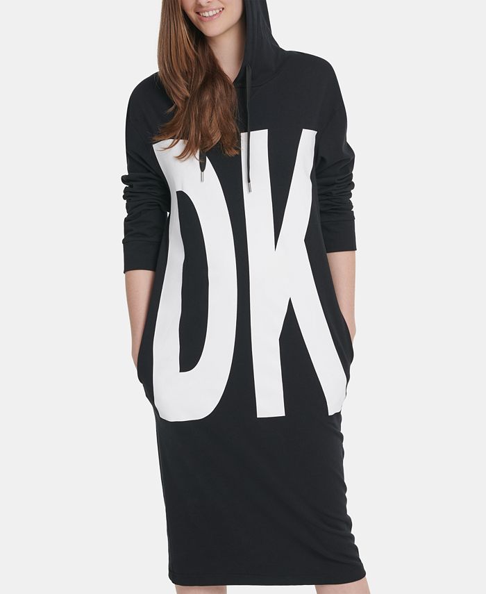DKNY Cotton LogoGraphic Hoodie Dress Macy's