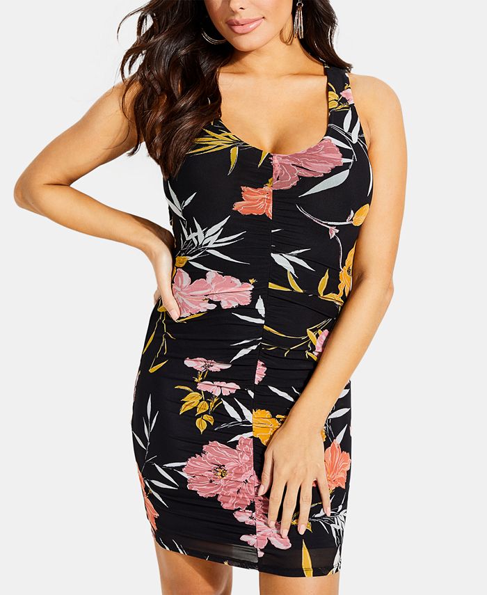 GUESS Gabrielle Ruched Cutout Dress Macy's