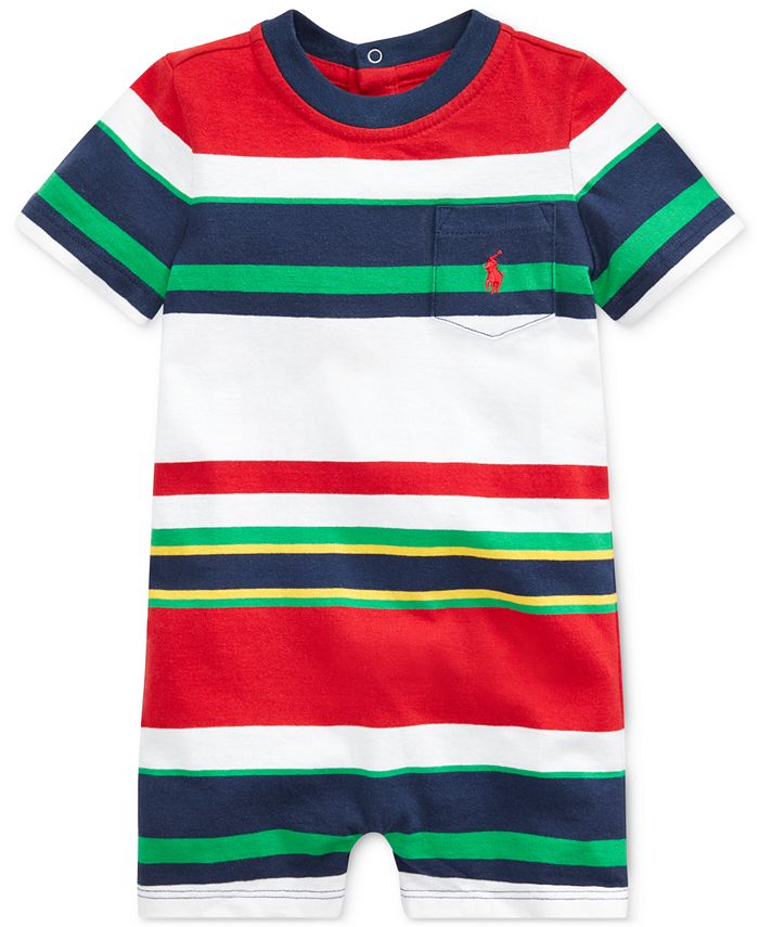 Polo Ralph Lauren Baby Boys Striped Cotton Shortall Macy's