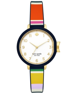 KATE SPADE KATE SPADE NEW YORK WOMEN'S PARK ROW MULTICOLOR SILICONE STRAP WATCH 34MM