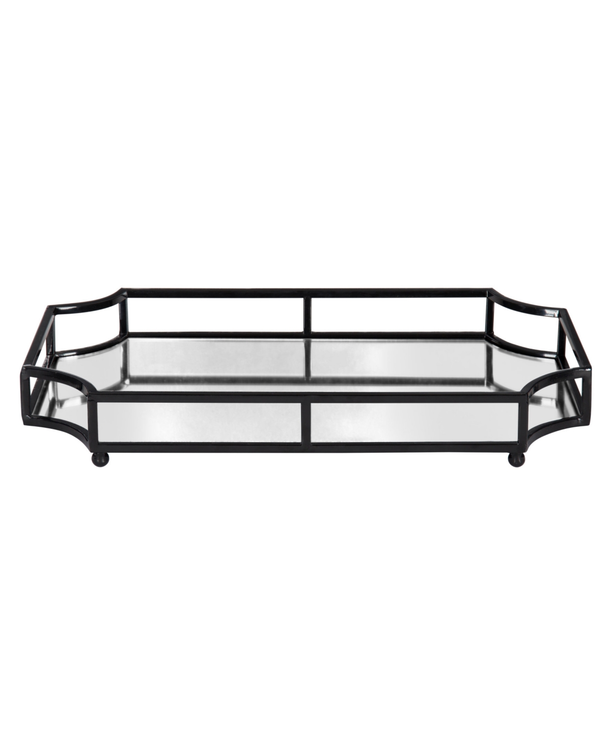 Kate and Laurel Ciel Metal Mirrored Scalloped Decorative Tray
