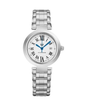 image of Alexander Watch A203B-01, Ladies Quartz Date Watch with Stainless Steel Case on Stainless Steel Bracelet