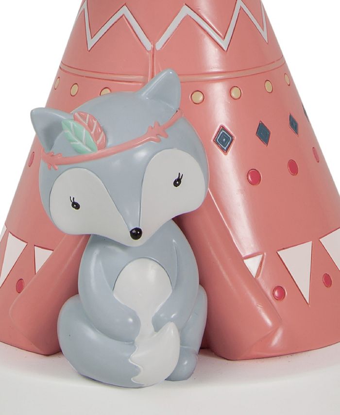 Lambs & Ivy Little Spirit Southwest Fox and Teepee Nursery Lamp with