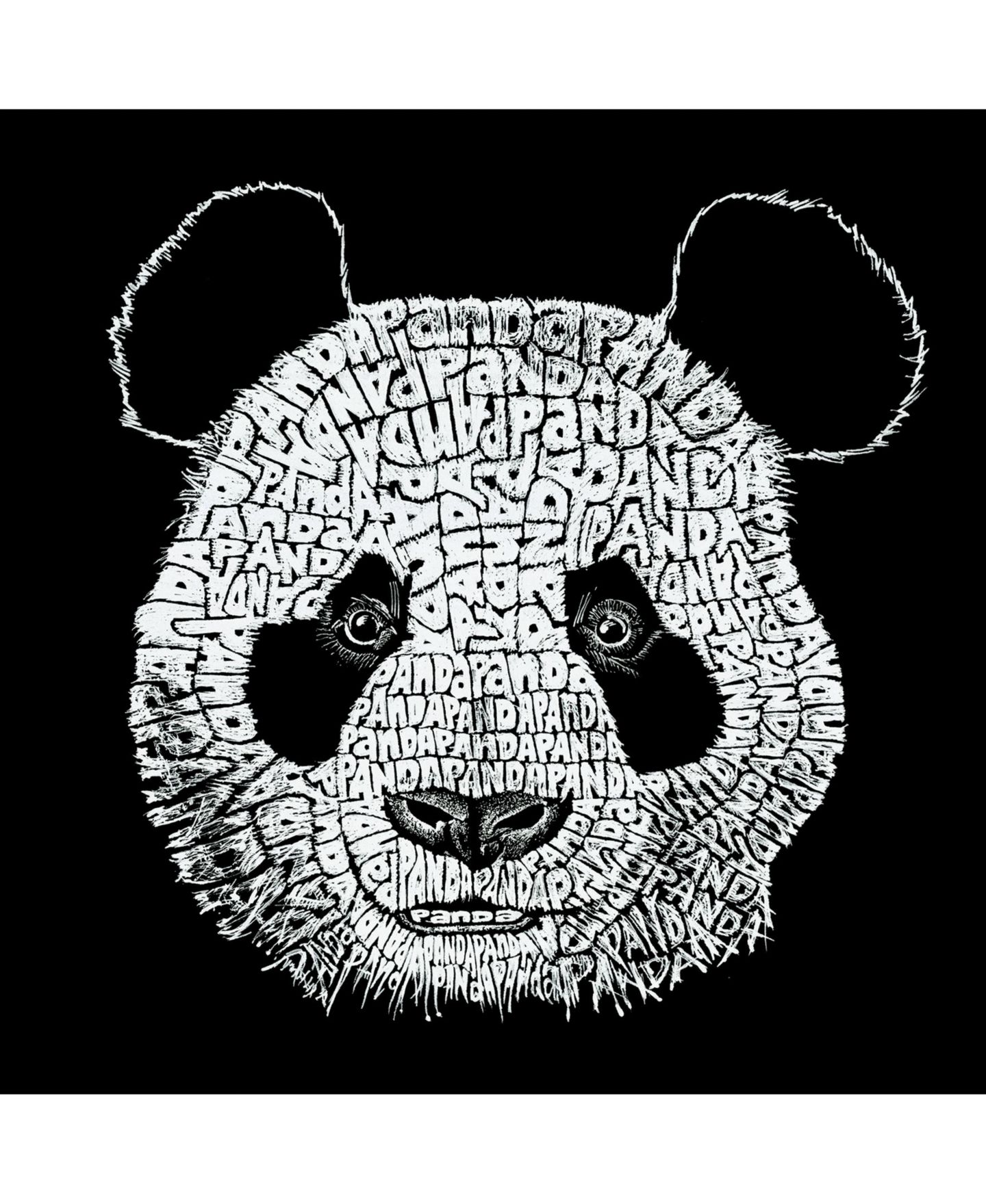 Мужская футболка LA Pop Art Word Art T-Shirt - Panda Head, цвет: Чёрный — фото 3
