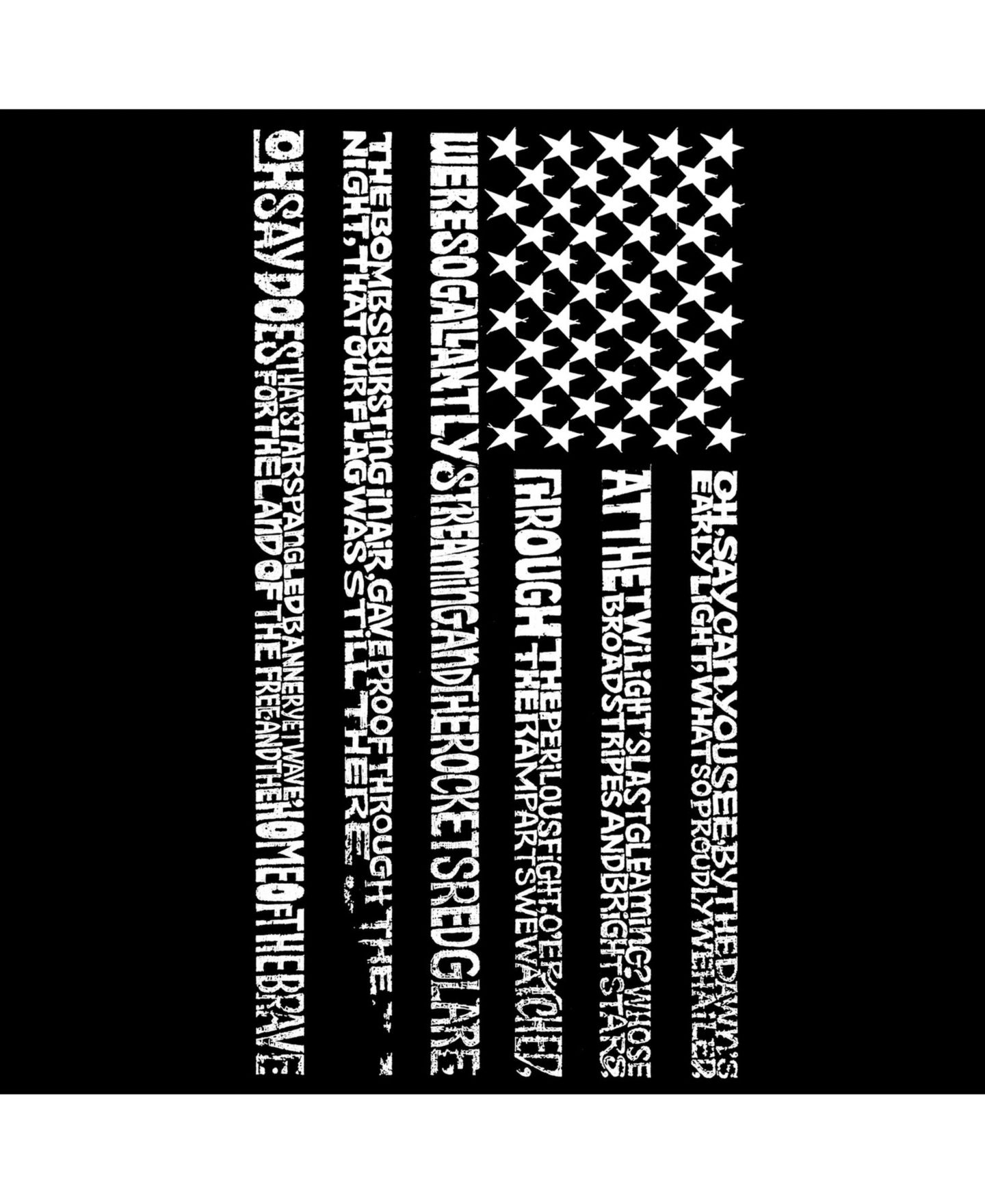 Мужская футболка LA Pop Art Cotton/Poly Blend Word Art - USA Flag Anthem, цвет: Чёрный — фото 2