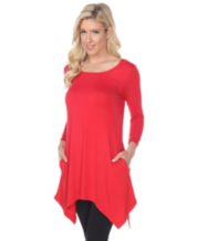 Buy Women's Tunics Red 3/4 Sleeve Tops Online