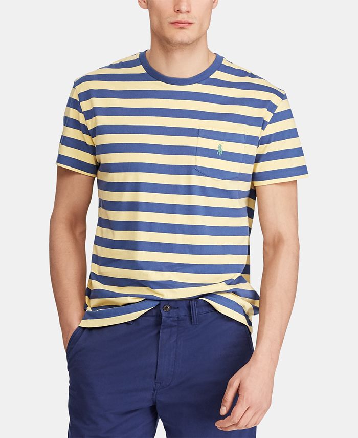 Polo Ralph Lauren Men's Classic-Fit Striped Pocket T-Shirt - Macy's
