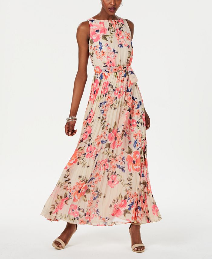 Jessica Howard Petite Floral Pleated Maxi Dress & Reviews - Dresses ...