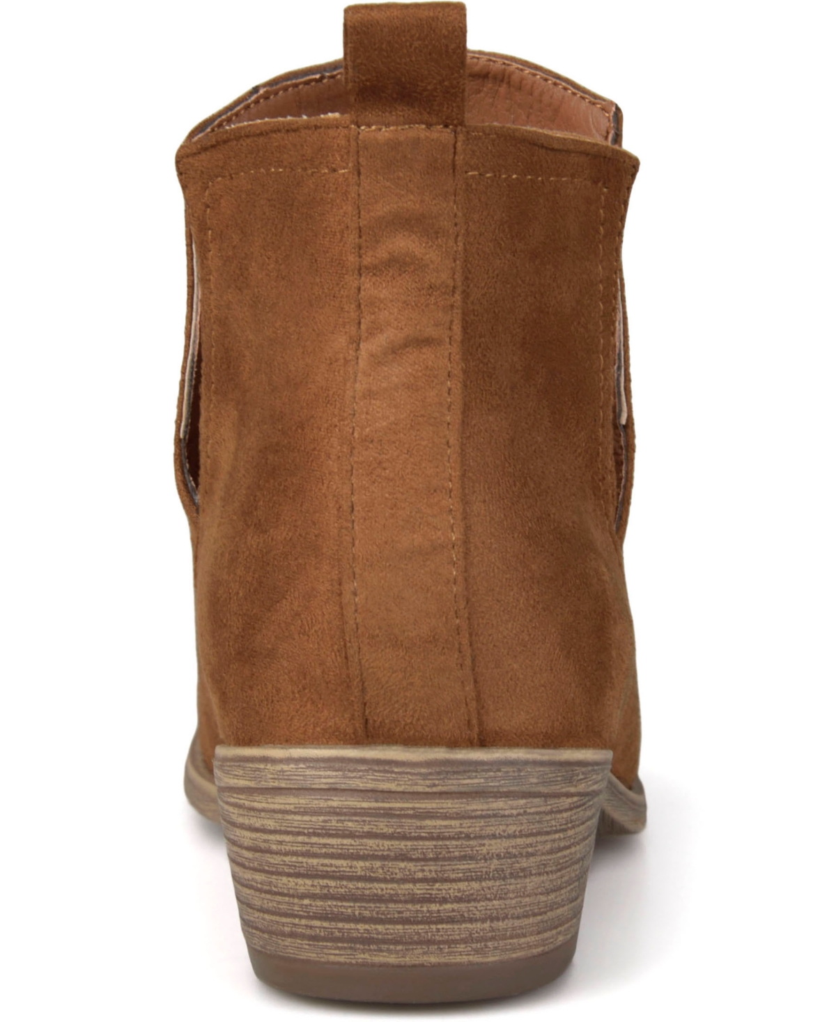 JOURNEE COLLECTION WOMEN'S RIMI NOTCHED ANKLE STACKED HEEL BOOTIES 