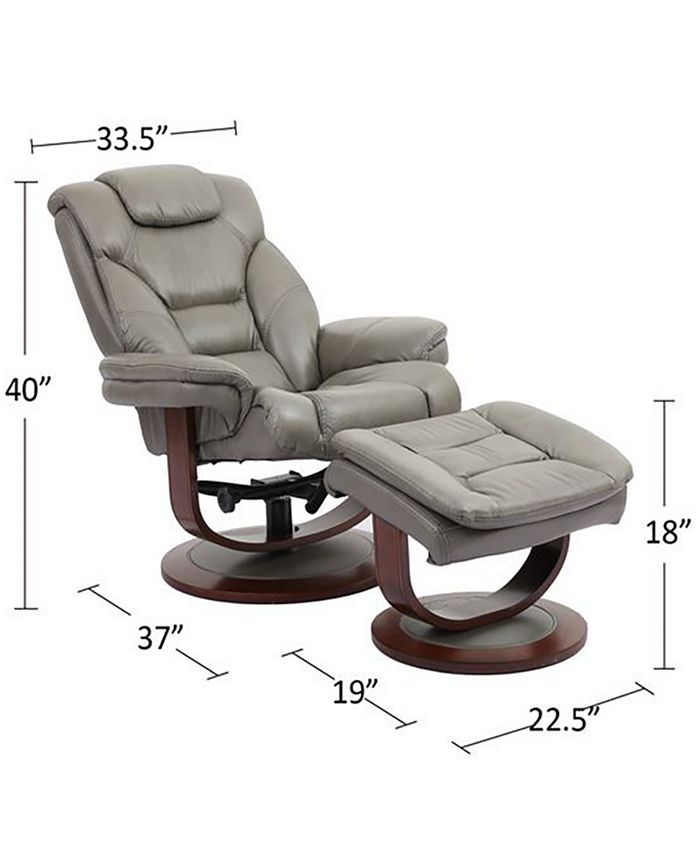 Furniture Faringdon Leather Euro Chair & Ottoman & Reviews Furniture