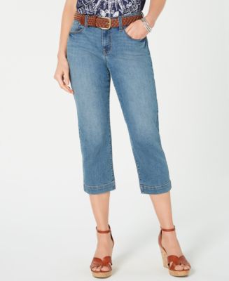 Style & Co Belted Denim Capri Pants, Created for Macy's - Macy's