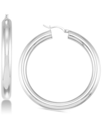 Simone I. Smith Polished Hoop Earrings - Silver