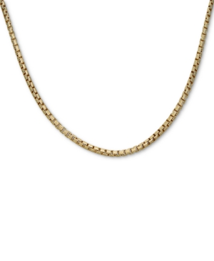 Macy's Box Link 24" Chain Necklace In 14k Gold-plated Sterling Silver In Gold Over Silver