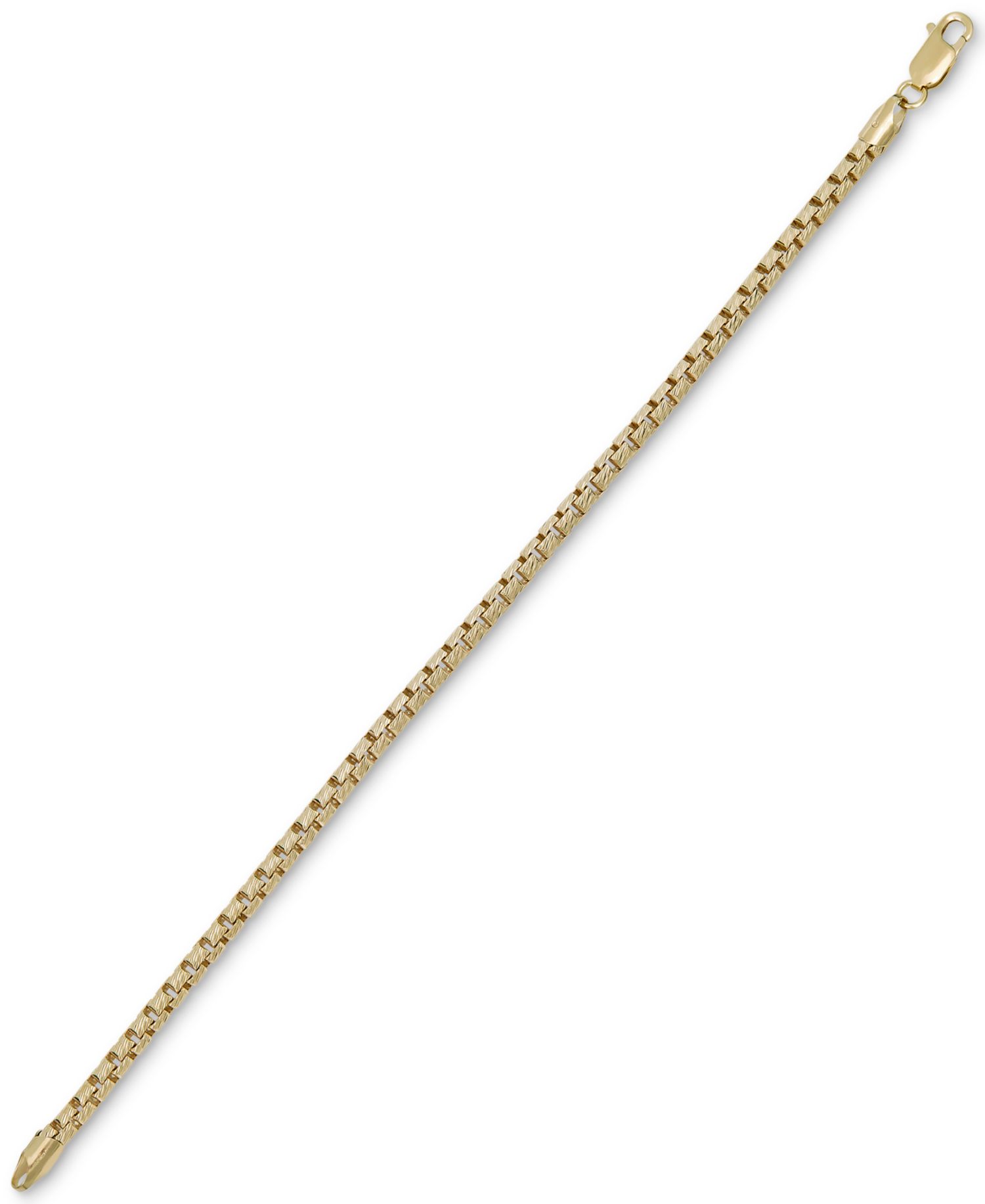 Box Link Chain Bracelet in 14k Gold-Plated Sterling Silver