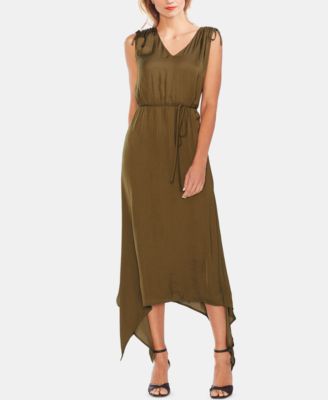 Vince Camuto - Drawstring-Shoulder Handkerchief-Hem Maxi Dress